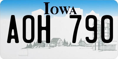 IA license plate AOH790