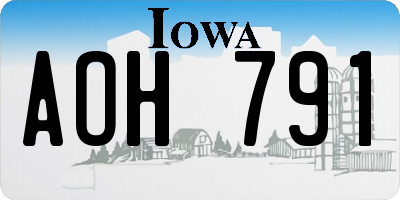 IA license plate AOH791