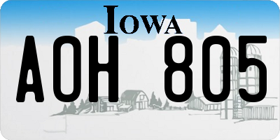 IA license plate AOH805