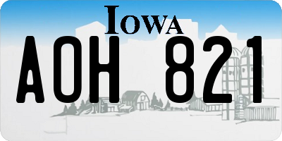 IA license plate AOH821