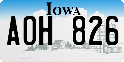 IA license plate AOH826