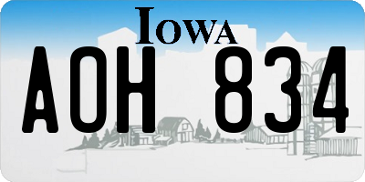 IA license plate AOH834