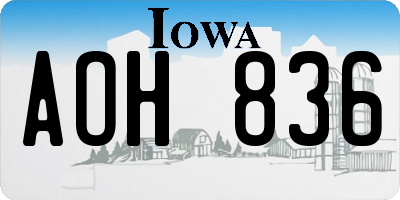 IA license plate AOH836