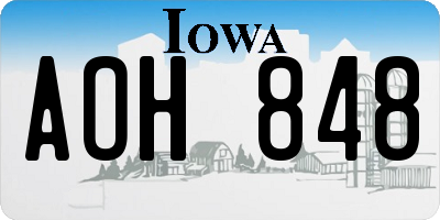 IA license plate AOH848