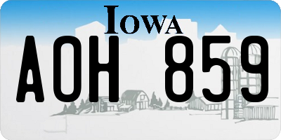 IA license plate AOH859