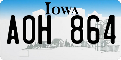 IA license plate AOH864