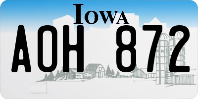 IA license plate AOH872