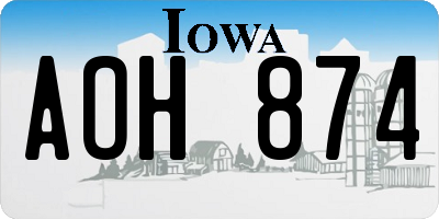 IA license plate AOH874
