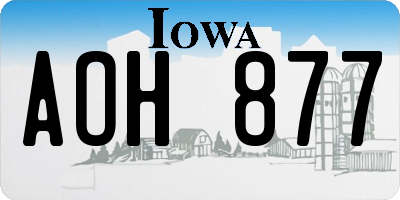 IA license plate AOH877