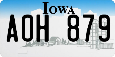 IA license plate AOH879