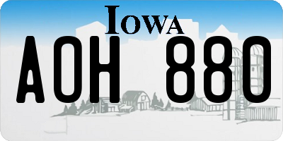 IA license plate AOH880