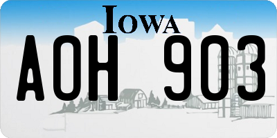 IA license plate AOH903