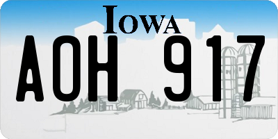 IA license plate AOH917