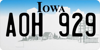 IA license plate AOH929