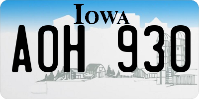 IA license plate AOH930