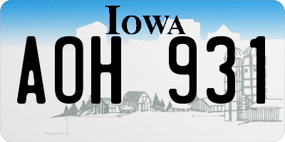 IA license plate AOH931
