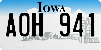 IA license plate AOH941