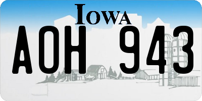 IA license plate AOH943