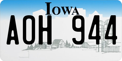 IA license plate AOH944