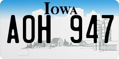 IA license plate AOH947