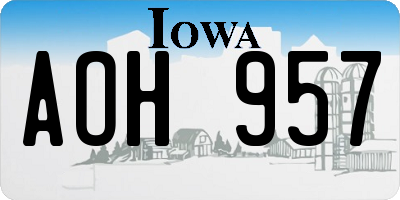 IA license plate AOH957