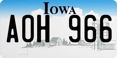 IA license plate AOH966