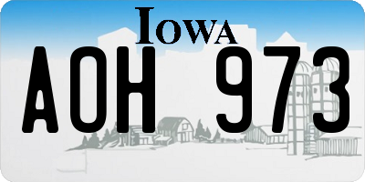 IA license plate AOH973