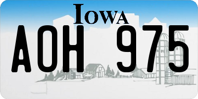 IA license plate AOH975