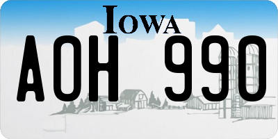 IA license plate AOH990