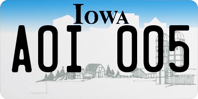IA license plate AOI005