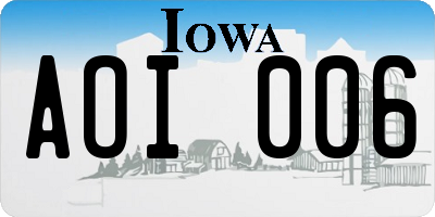 IA license plate AOI006