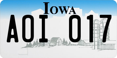 IA license plate AOI017