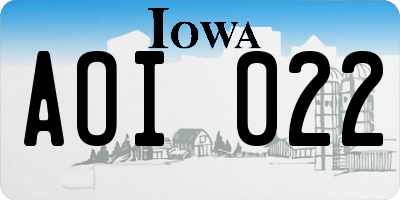 IA license plate AOI022