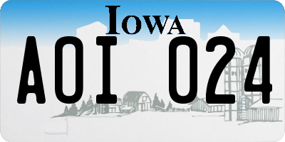 IA license plate AOI024