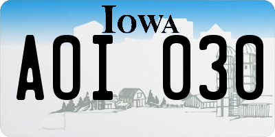 IA license plate AOI030