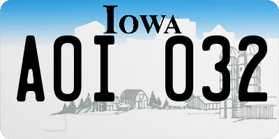 IA license plate AOI032