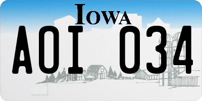 IA license plate AOI034