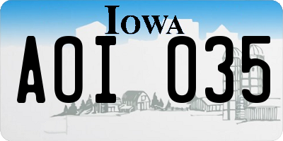 IA license plate AOI035