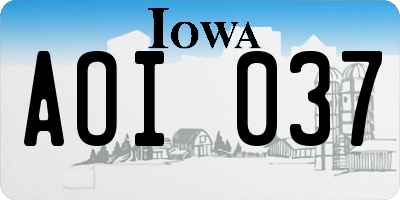 IA license plate AOI037