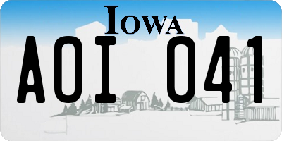 IA license plate AOI041