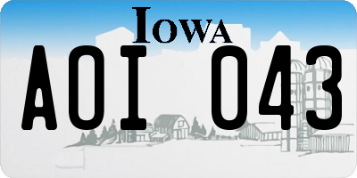 IA license plate AOI043
