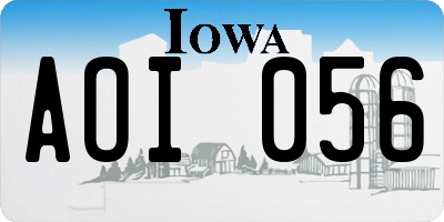 IA license plate AOI056