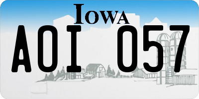 IA license plate AOI057