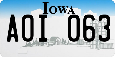 IA license plate AOI063