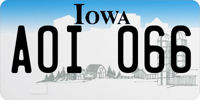 IA license plate AOI066