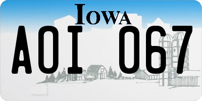 IA license plate AOI067