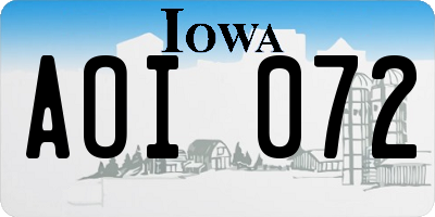 IA license plate AOI072