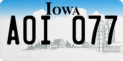 IA license plate AOI077