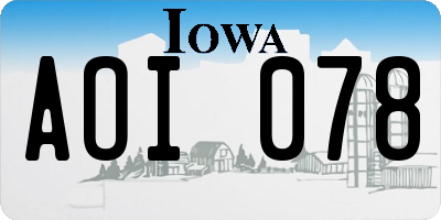 IA license plate AOI078