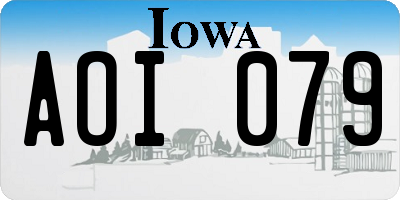 IA license plate AOI079